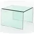 Afya Square Lamp Table - Clear, Glass