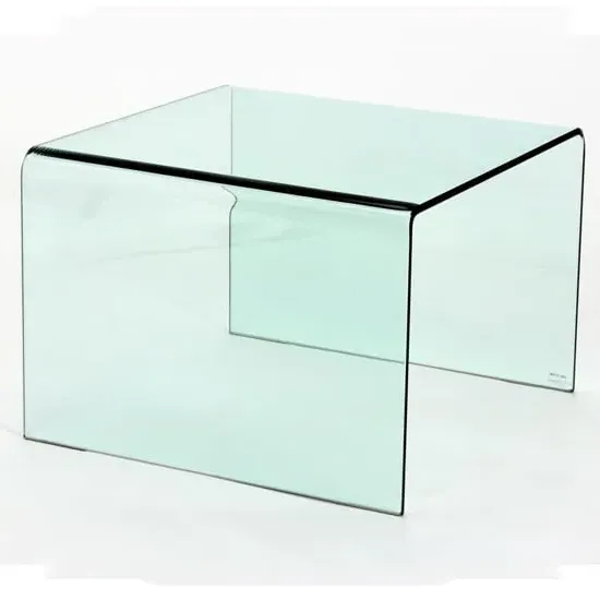 Afya Square Lamp Table - Clear, Glass