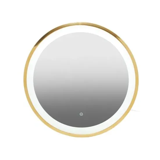 Agadir Round Illuminated Bathroom Mirror - Gold