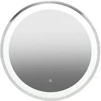 Agadir Round Illuminated Bathroom Mirror - Silver