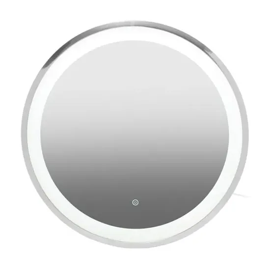 Agadir Round Illuminated Bathroom Mirror - Silver image