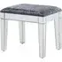 Agalia Mirrored Dressing Stool - Silver, Velvet