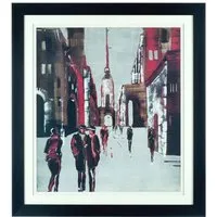 Agatiyo Framed Drawing City Wall Art - Multi Coloured