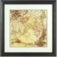 Agatiyo Framed Vintage Map Wall Art - Multi Coloured