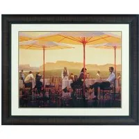 Agatiyo Framed Winery Terrace Wall Art - Multi Coloured