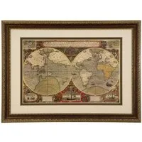 Agatiyo Framed World Map Wall Art - Multi Coloured