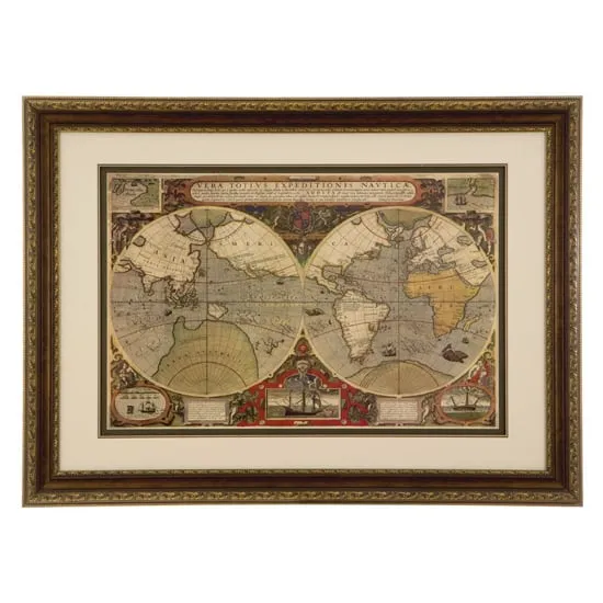 Agatiyo Framed World Map Wall Art - Multi Coloured