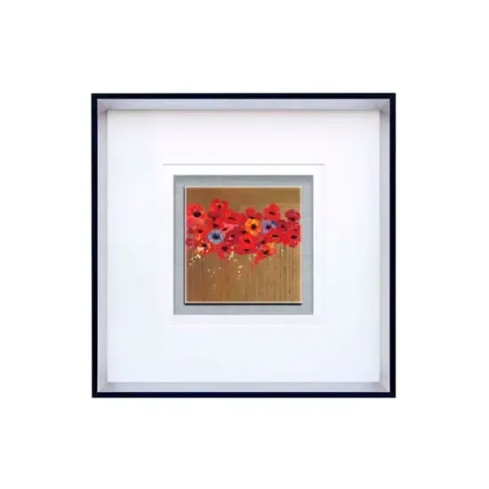 Agatiyo Poppies Square Wall Art Frame - Multicolor