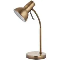 Agen Task Table Lamp with USB - Antique Brass, Metal