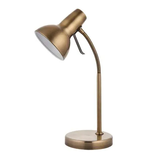 Agen Task Table Lamp with USB - Antique Brass, Metal image