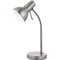 Agen Task Table Lamp with USB - Satin Nickel, Metal