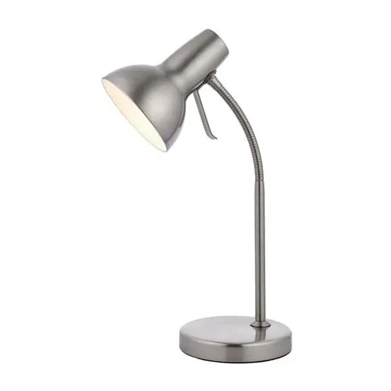 Agen Task Table Lamp with USB - Satin Nickel, Metal