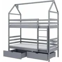 Agnano Bunk Bed with Storage - Grey, Pine