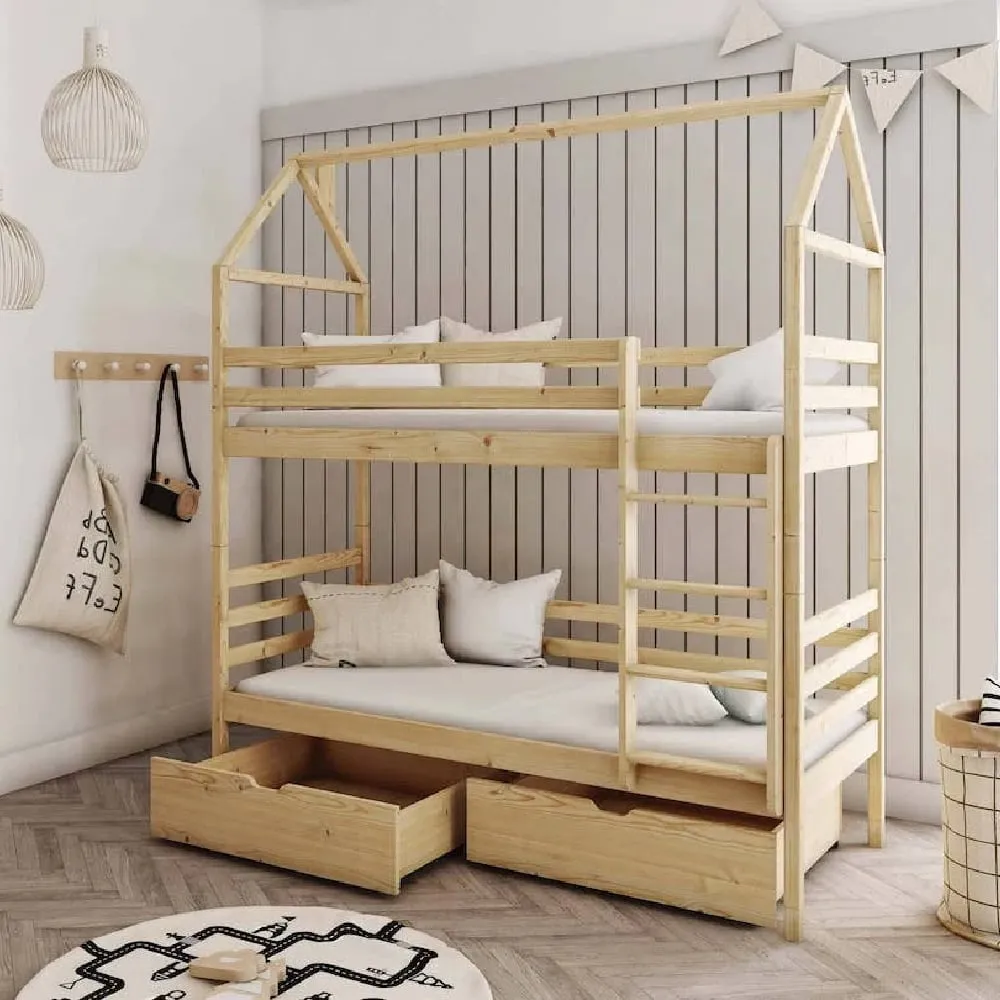 Agnano Bunk Bed with Storage - Pine