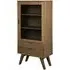 Agnano Display Cabinet with 1 Door 2 Drawers - Smoked Oak