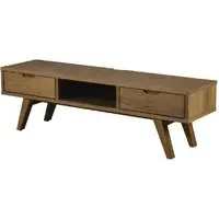 Agnano TV Stand with 2 Drawers - Smoked Oak