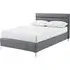 Agneza King Size Bed Frame - Grey, PU Leather