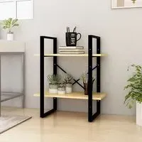 Aharon 2-Tier Bookshelf - Natural, Pinewood