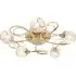Aherne 5 Lights Semi Flush Ceiling Light - Antique Brass, Glass