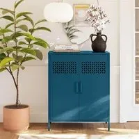 Aiken 2 Door Storage Cabinet - Deep Ocean Blue, Metal