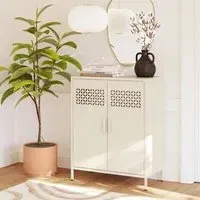 Aiken 2 Door Storage Cabinet - Deep Parchment, Metal