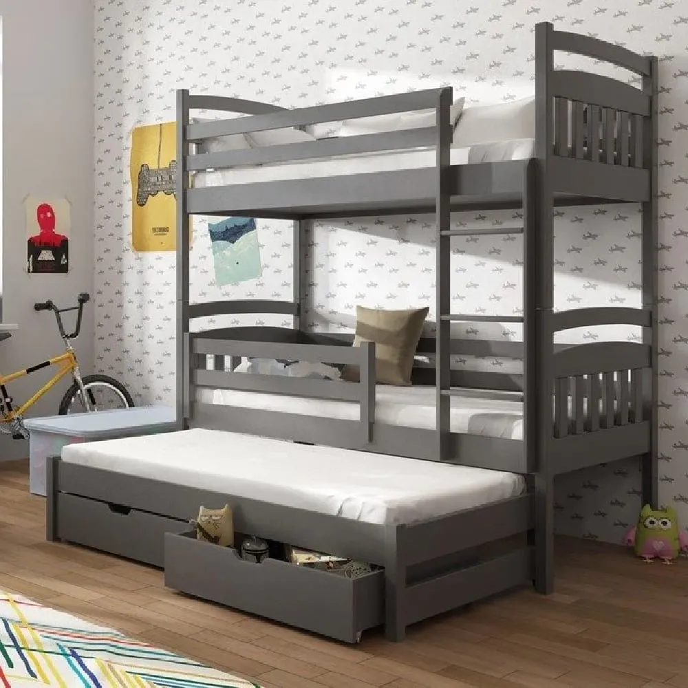 Aiken Bunk Bed without Mattress - Graphite, Wood