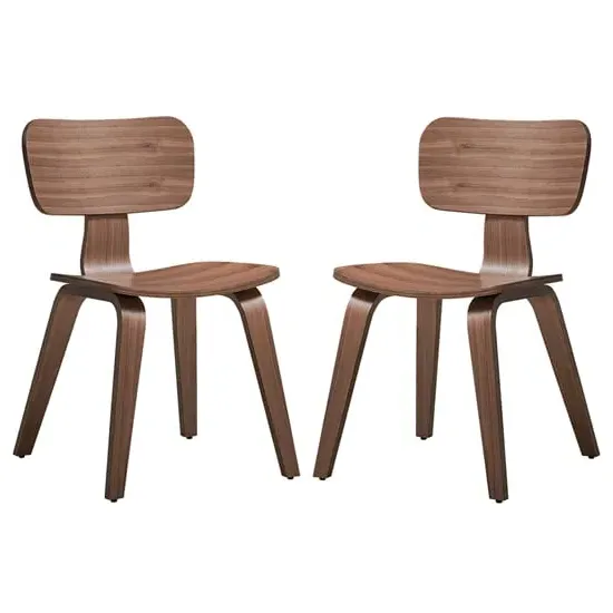 Aiken Dining Chairs In Pair - Walnut