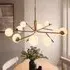 Aiken Glass 10 Light Pendant Ceiling Light - Brushed Aged Brass