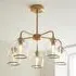 Aiken Glass Semi Flush Pendant Ceiling Light - Brushed Aged Brass