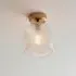 Aiken Ribbed Glass Flush Ceiling Light - Brushed Aged Brass