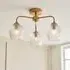 Aiken Ribbed Glass Semi Flush Ceiling Light - Brushed Aged Brass