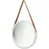Ailie Medium Round Wall Mirror with Faux Leather Strap - Silver