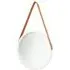 Ailie Small Round Wall Mirror with Faux Leather Strap - White