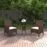 Ailis Small 3 Piece Garden Bistro Set - Brown, Poly Rattan