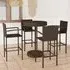 Aimee Round Bar Table with 4 Stools - Brown, Poly Rattan