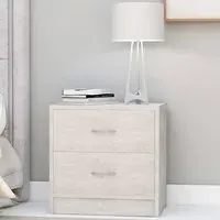 Aimo Bedside Cabinet with 2 Drawers - Concrete Effect