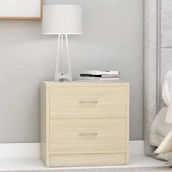 Aimo Bedside Cabinet with 2 Drawers - Sonoma Oak