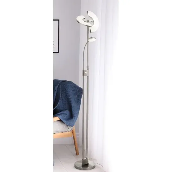 Ain Mother Child LED Floor Lamp - Satin Nickel, Chrome