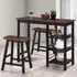 Ainhoa Bar Table with 2 Stools Set - Brown, Wood