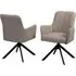 Airdrie Dining Chairs with Black Legs - Stone, PU Leather