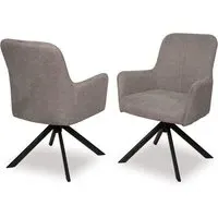 Airdrie Fabric Dining Chairs with Black Legs - Oatmeal