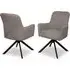 Airdrie Fabric Dining Chairs with Black Legs - Oatmeal