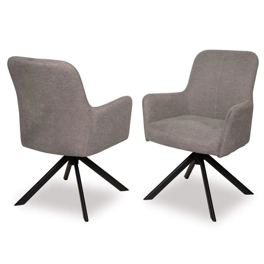 Airdrie Fabric Dining Chairs with Black Legs - Oatmeal image