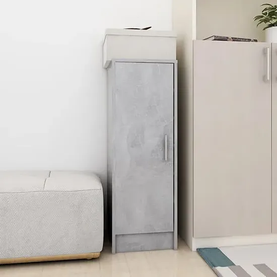 Airell Shoe Storage Cabinet 6 Shelves - Concrete Effect, Engineered Wood product