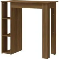 Aiza Bar Table with Shelf - Brown Oak, Engineered Wood