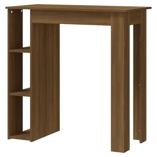 Aiza Bar Table with Shelf - Brown Oak, Engineered Wood
