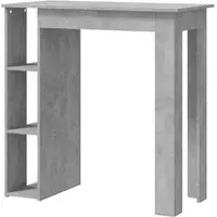 Aiza Bar Table with Shelf - Concrete Effect, Engineered Wood
