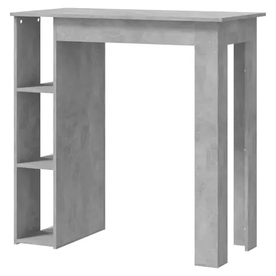 Aiza Bar Table with Shelf - Concrete Effect, Engineered Wood
