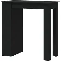 Aiza Bar Table with Storage Rack - Black, Engineered Wood