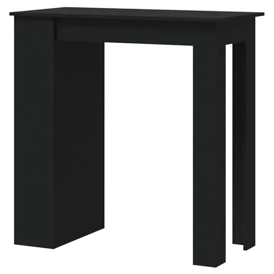 Aiza Bar Table with Storage Rack - Black, Engineered Wood